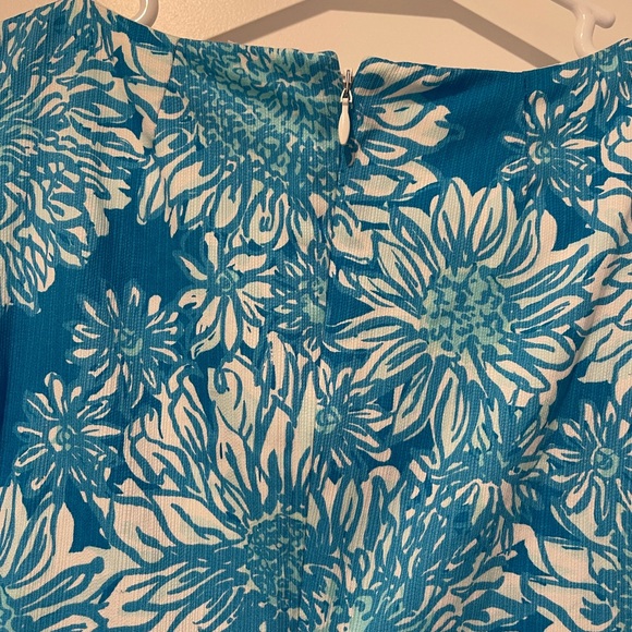 Lilly Pulitzer blue floral shift dress with lace, size 8 - Picture 5 of 7